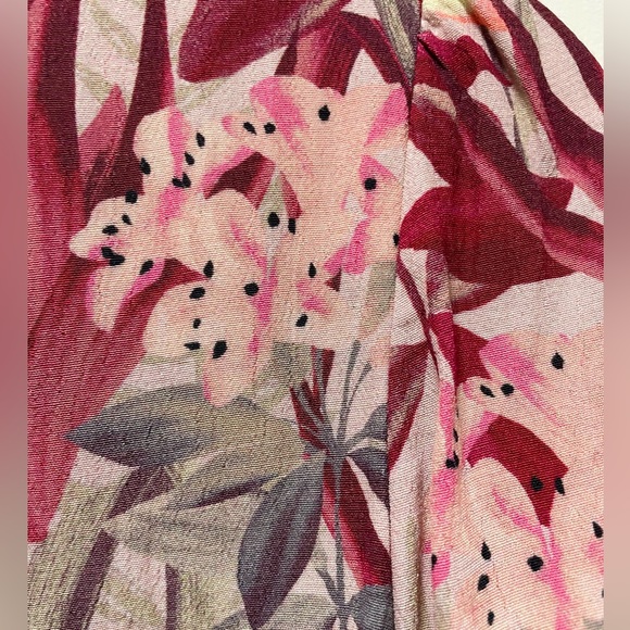 Zara Pink Flamingo Tie Front Crop Top - Picture 6 of 7